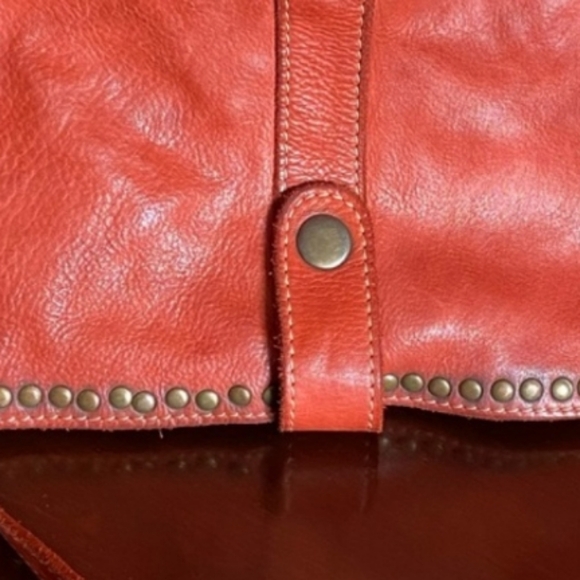 Costanza Rota Leather Studded Shoulder Crossbody Red Bag - Picture 6 of 8